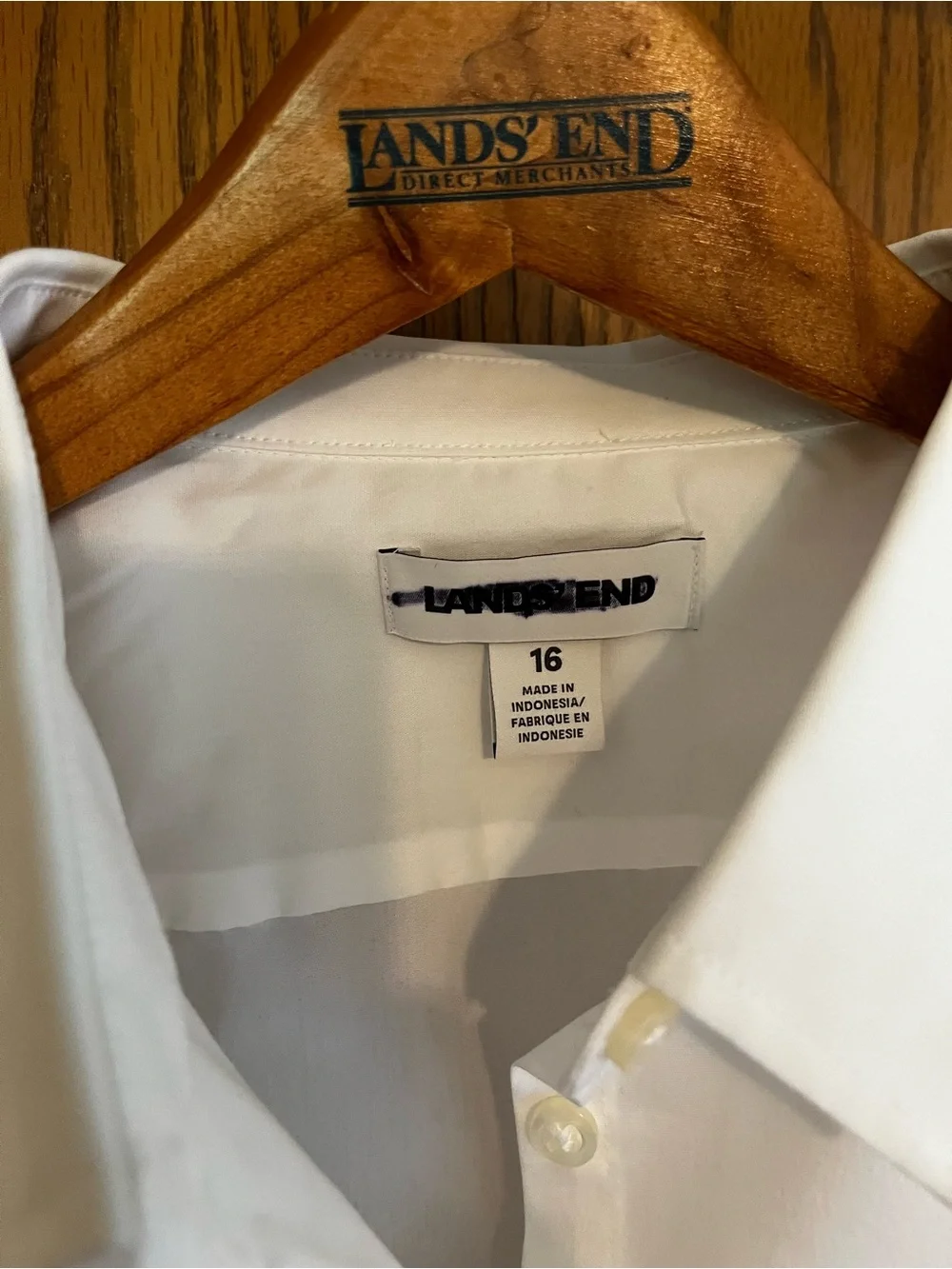NWOT Lands' End Girls’ Short-Sleeve White Button-Down Shirt School Uniform
