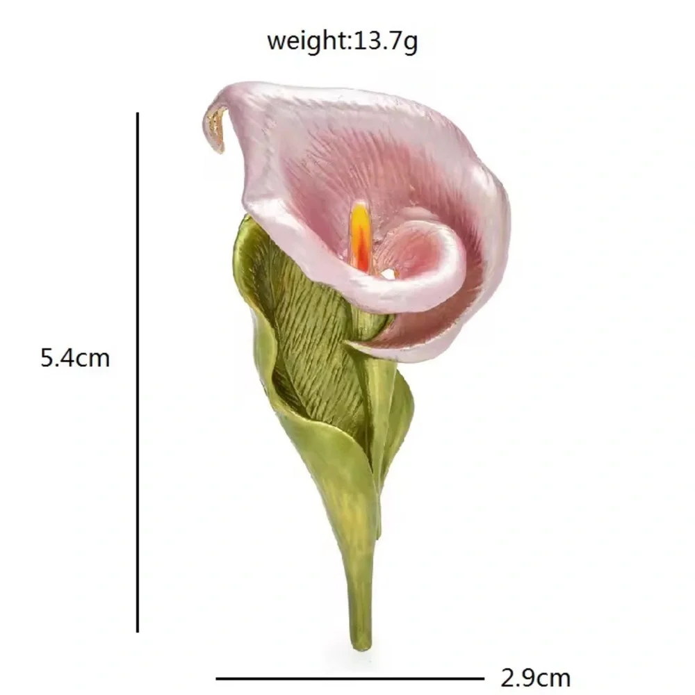 Pink Calla Lily Floral Brooch