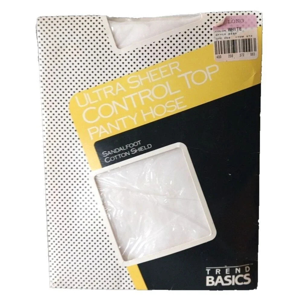 Trend Basics Ultra Sheer Control Top Pantyhose Sandalfoot Off White Size Long