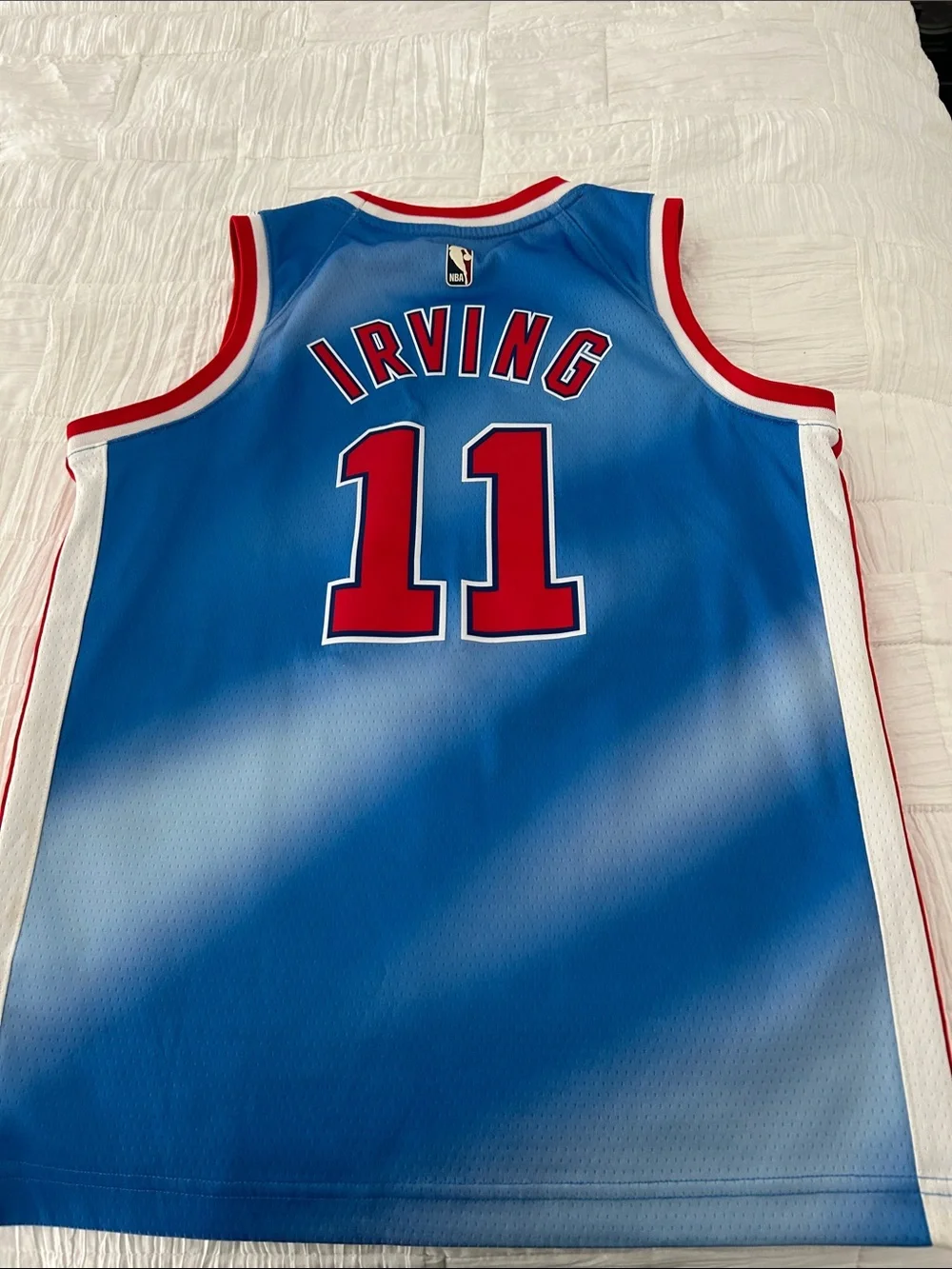 Nike Nets #11 Blue and Red Gradient Basketball Jersey