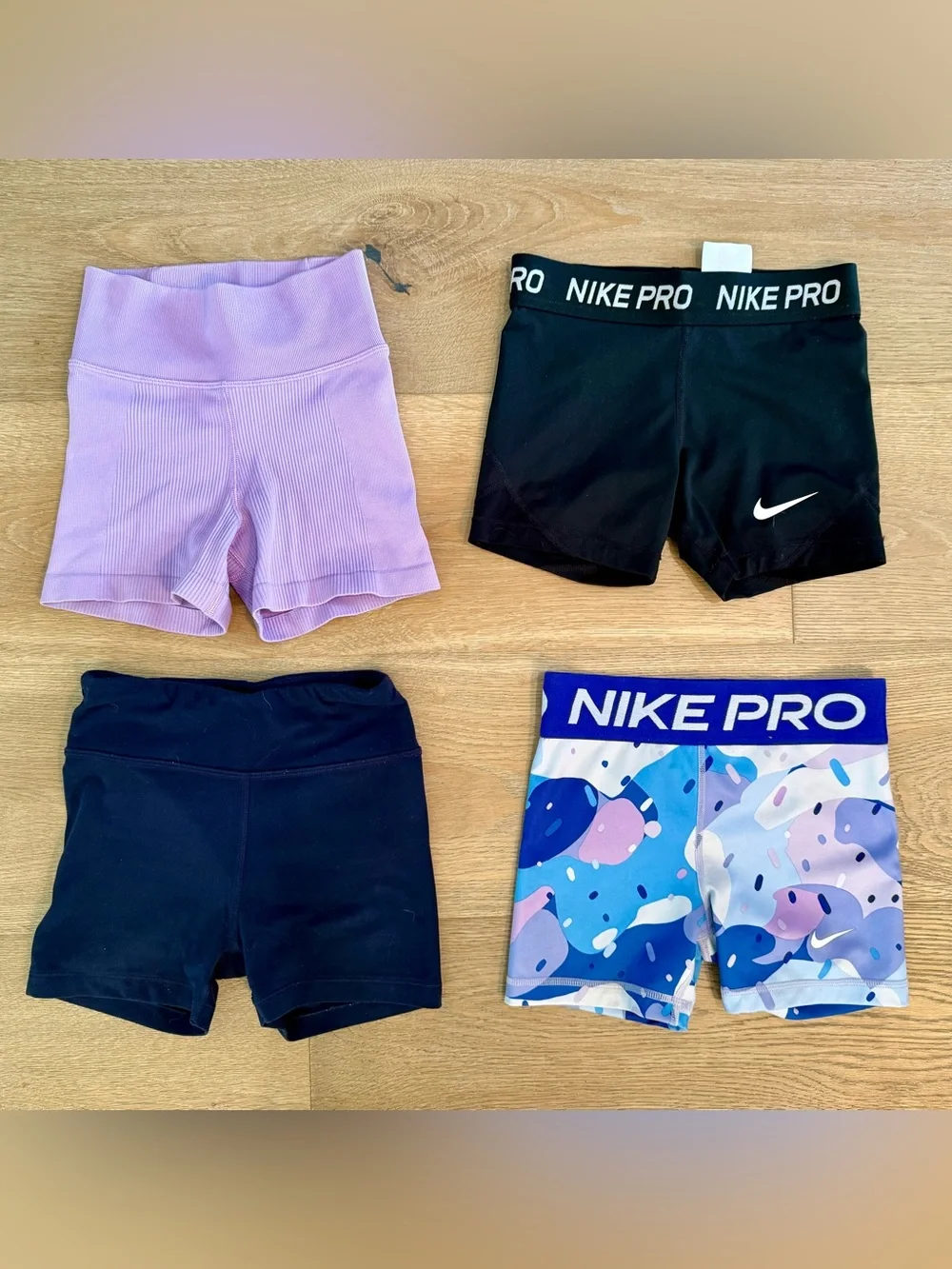 Girls' Athletic Shorts set of 4- Nike & Athleta Girl size 7/small