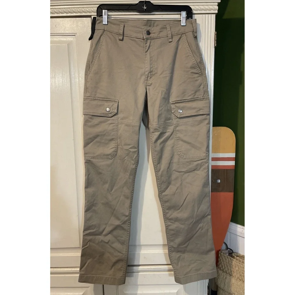 40 Grit Duluth Standard Fit Cargo Pants Men 30x32 Beige Heavy Duty