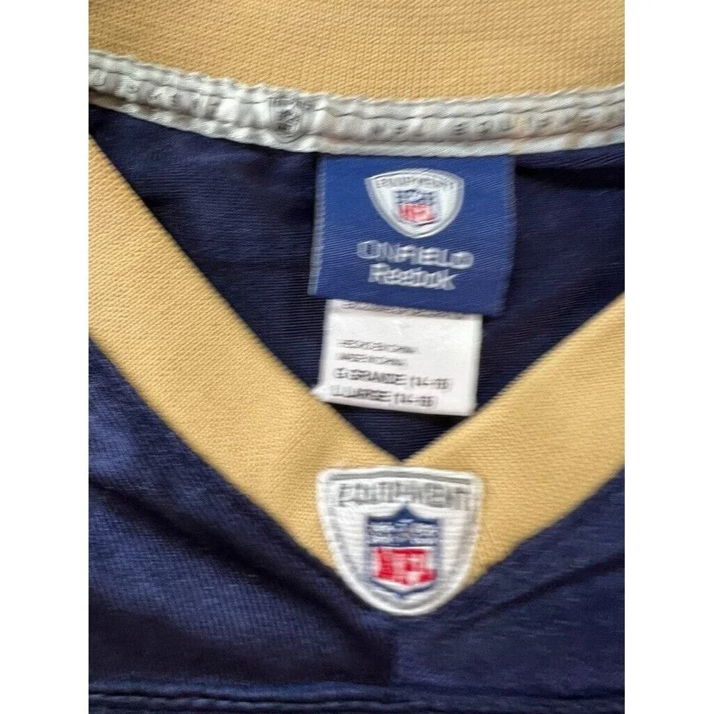 Saint Louis Rams Jackson NFL Jersey Boys Large Blue Short Sleeve‎ Pullover.