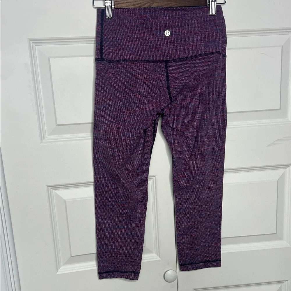 Lululemon Cropped Leggings Purple Pink Space Dye High Rise