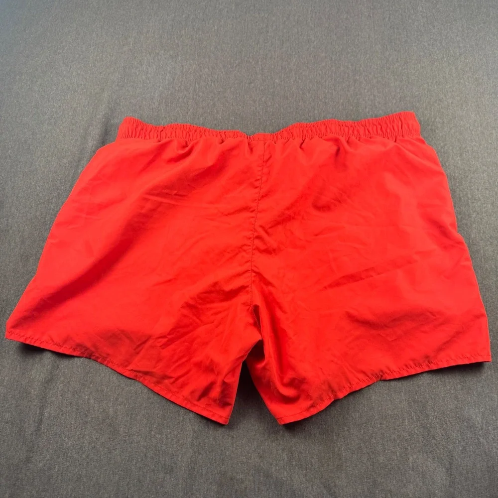 Lacoste Mens Red Swim Trunks XL Green Contrast Waistband no Mesh  Board Shorts
