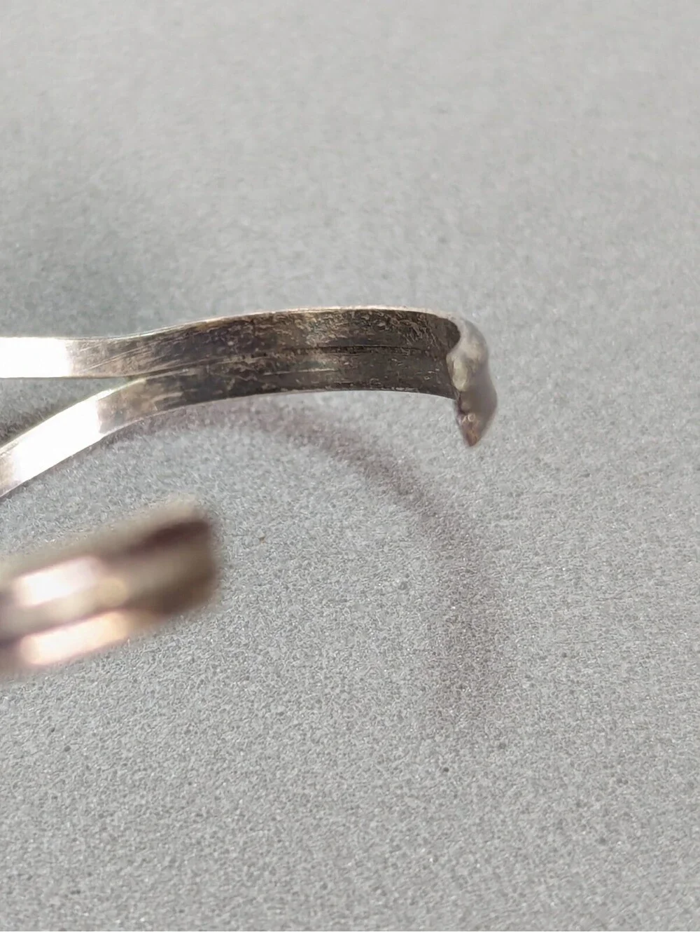 VTG Bear Paw Infant Baby Cuff Bracelet Sterling Silver Coral Native American