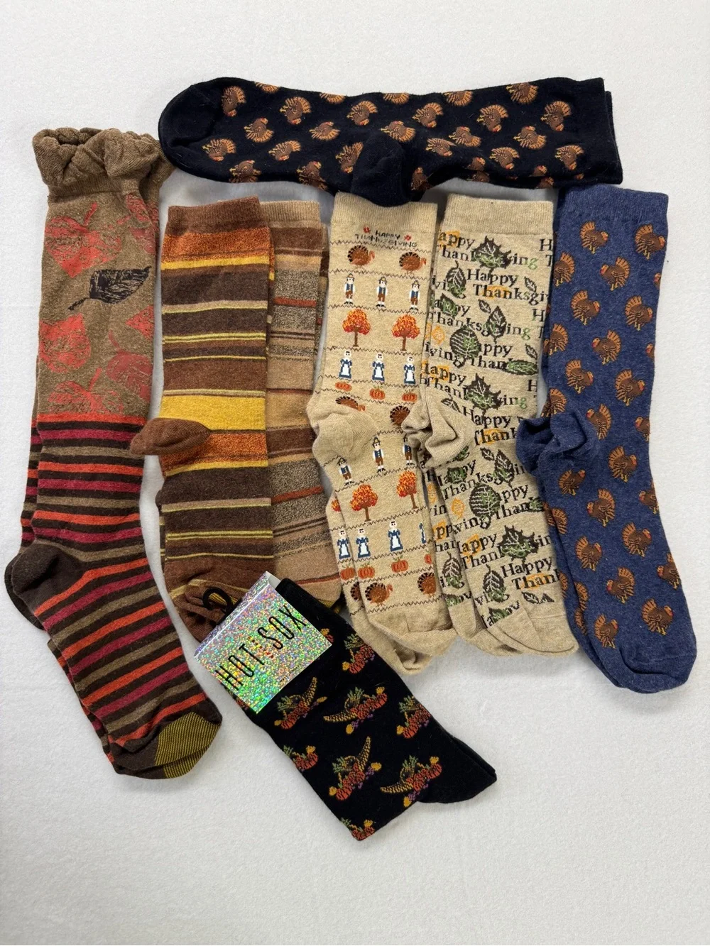 Hot Sox Harvest & Thanksgiving Themed Crew Socks - 9 pairs