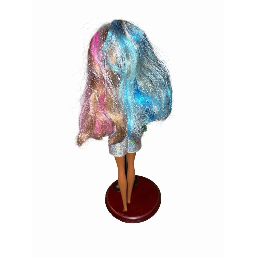 Barbie Fantasy Hair Doll - Blue Pink Colorful Hair African American With Bag‎