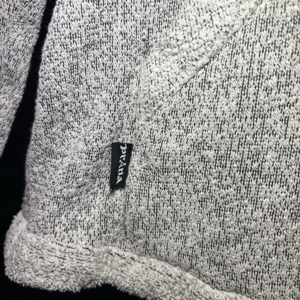 PrAna Kids Quarter Zip Sweatshirt Sz L Light Gray Cozy‎ Outdoor Hiking Gorpcore