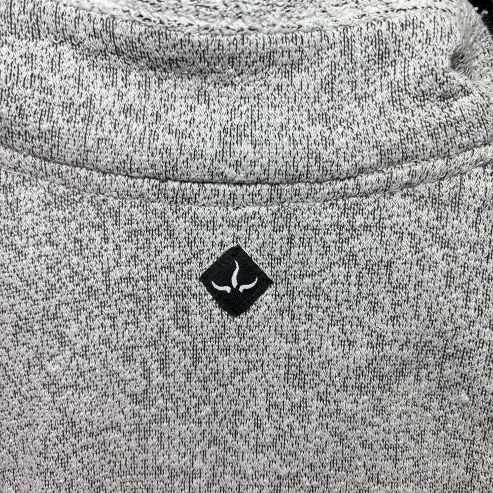 PrAna Kids Quarter Zip Sweatshirt Sz L Light Gray Cozy‎ Outdoor Hiking Gorpcore