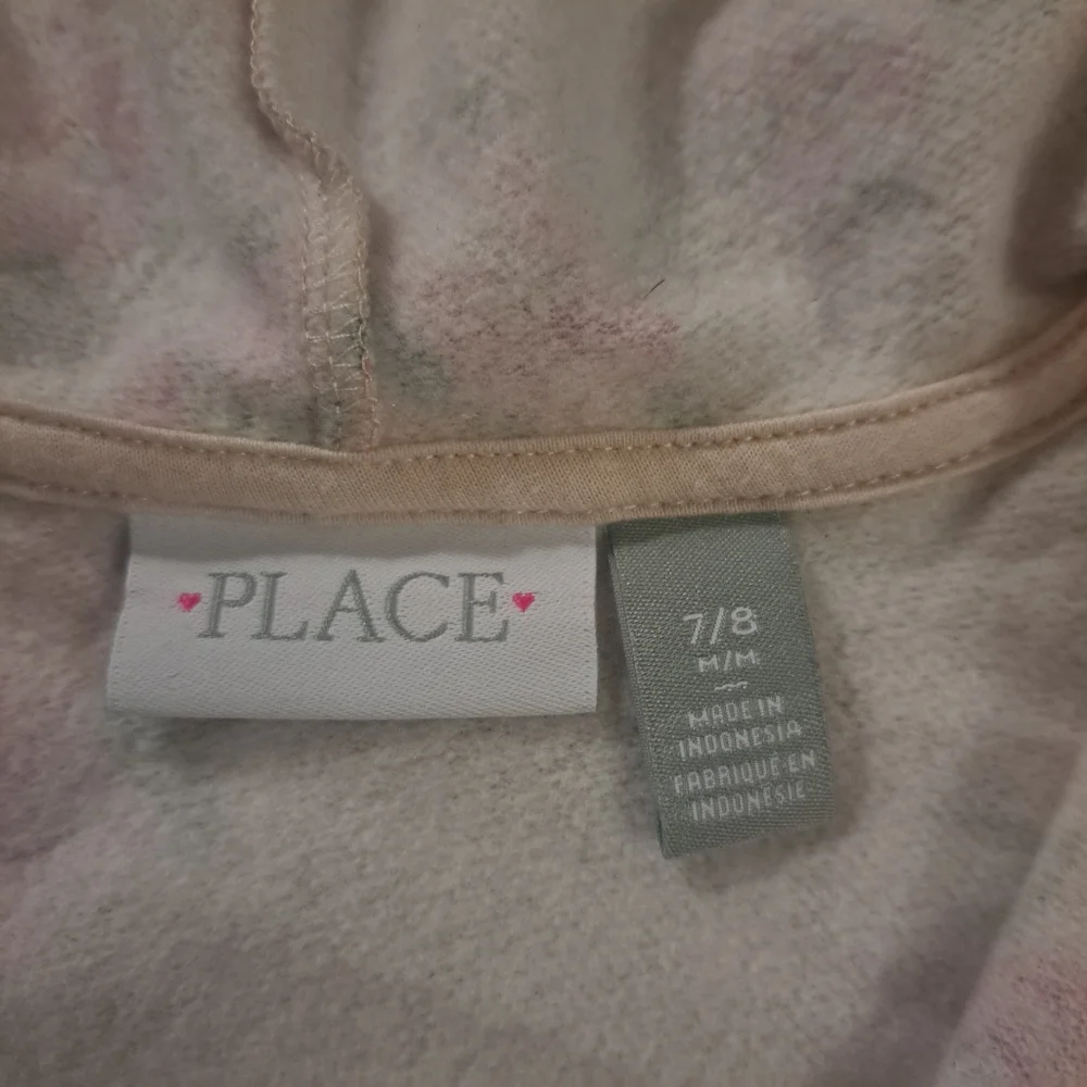 The Children's Place Kid's 'LOVE' Pink Floral Zip-up Hoodie Girl's Size 7/8 (M)