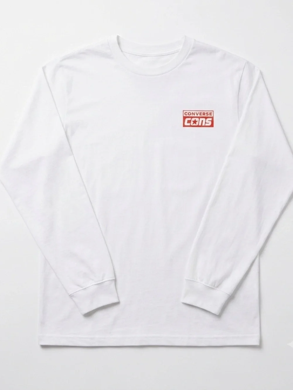 Converse CONS White Long Sleeve Logo Tee Men M Streetwear Skate Minimalist