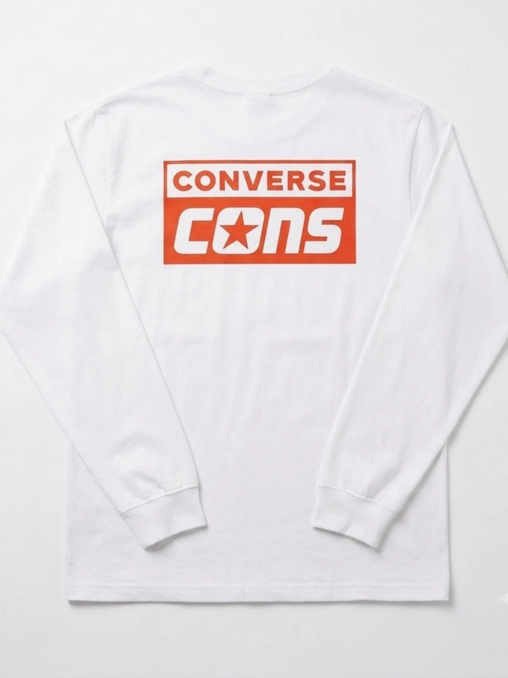 Converse CONS White Long Sleeve Logo Tee Men M Streetwear Skate Minimalist