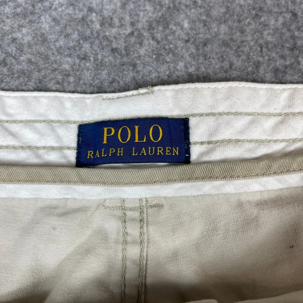 Polo Ralph Lauren Cargo Shorts Mens 44 Tan Khaki Cotton Twill Utility Pockets