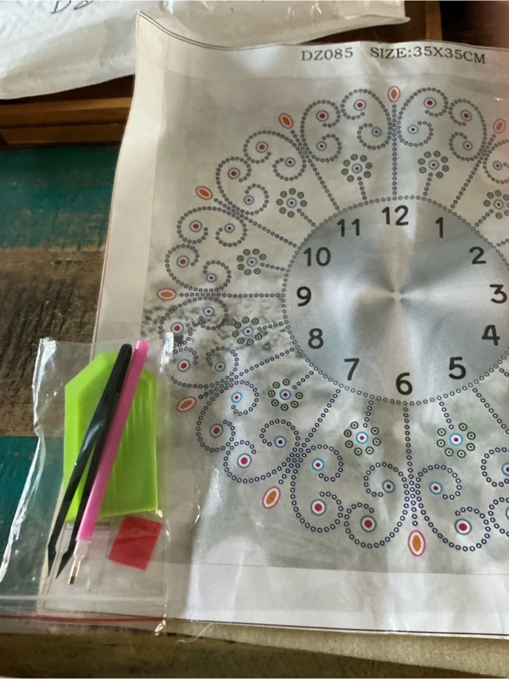 DIY Wall Clock Kit - Silver, Blue & Pink