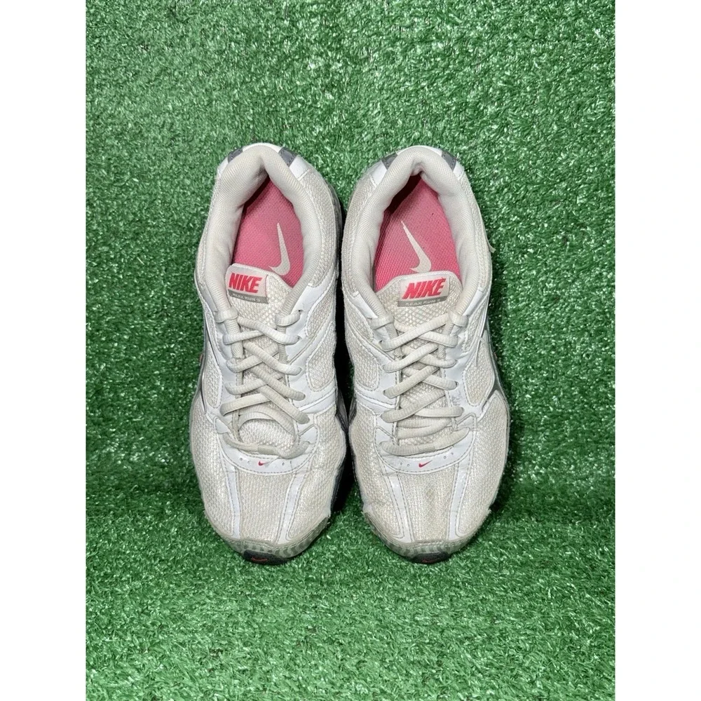 Nike Reax Run 5 Womens Size 7.5 White Silver Pink Running Walking Shoes Sneakers