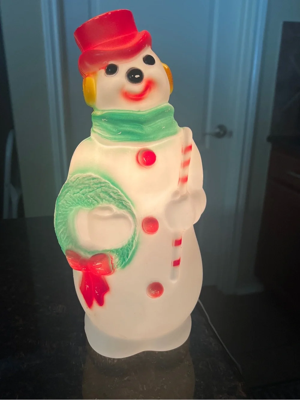 Vintage Christmas Empire Blow Mold Tabletop Snowman Light Up Decoration 13