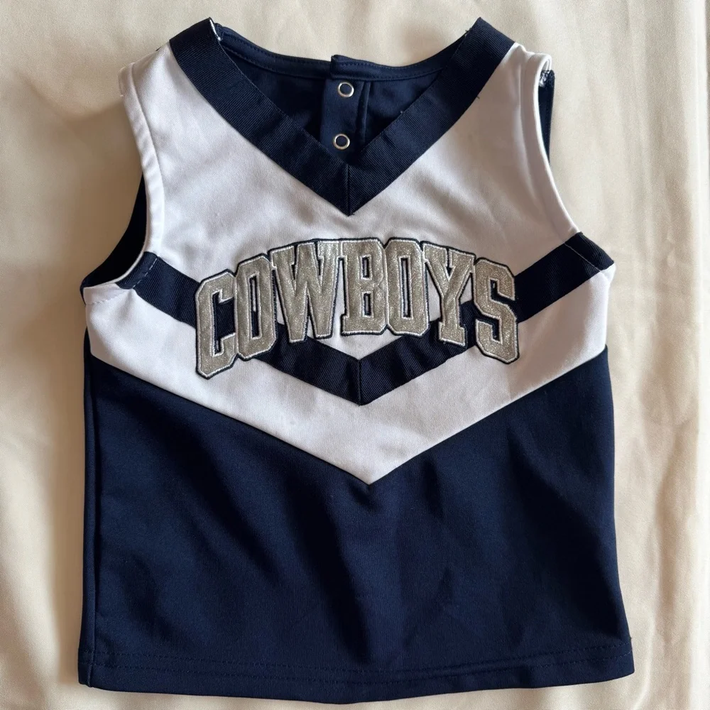 Little Girls Dallas Cowboys Cheerleader Top Halloween‎ Cosplay Cowboy Fan XS 3T