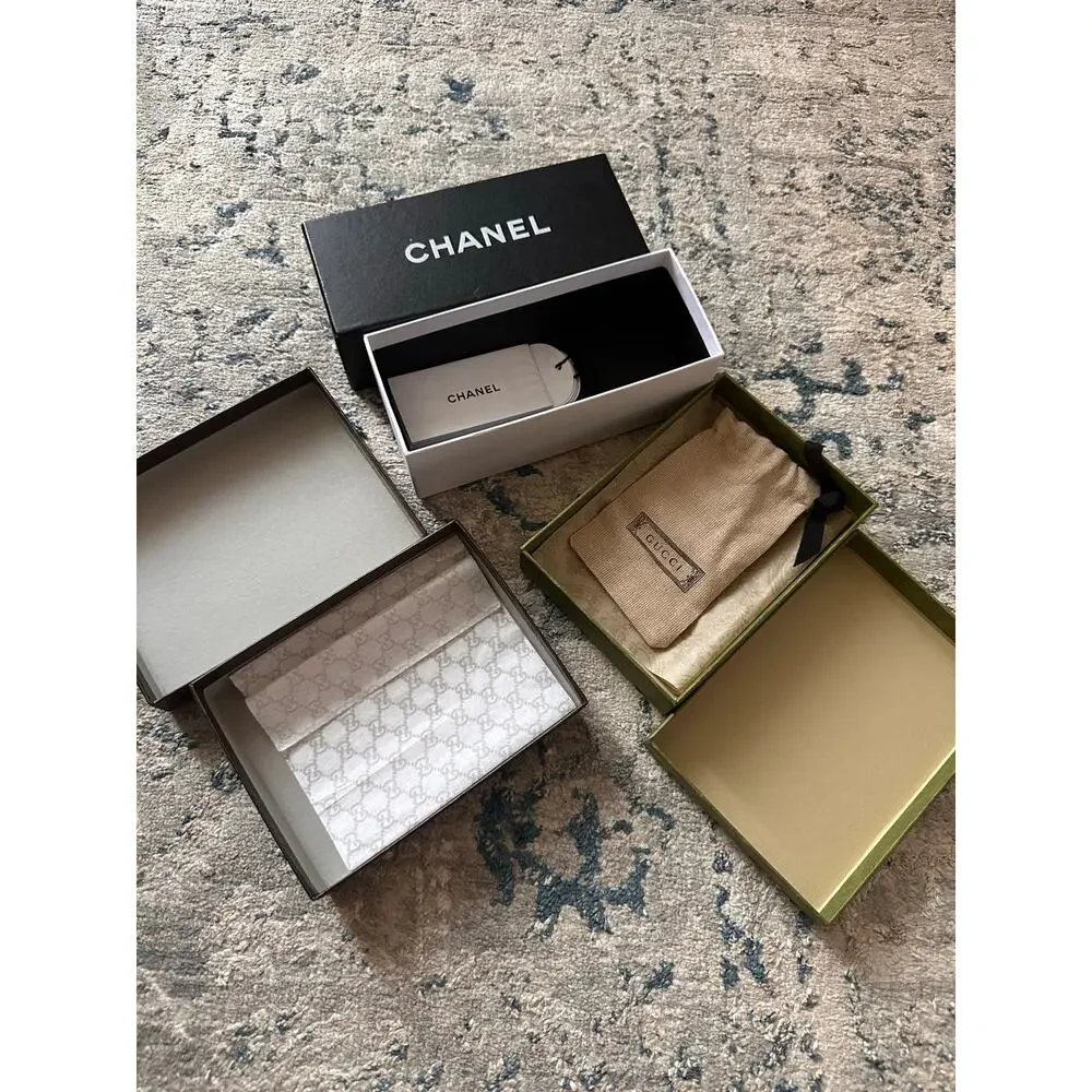 Authentic Luxury Box Bundle of (3) ~ (2) Gucci and (1) Chanel Boxes/Storage