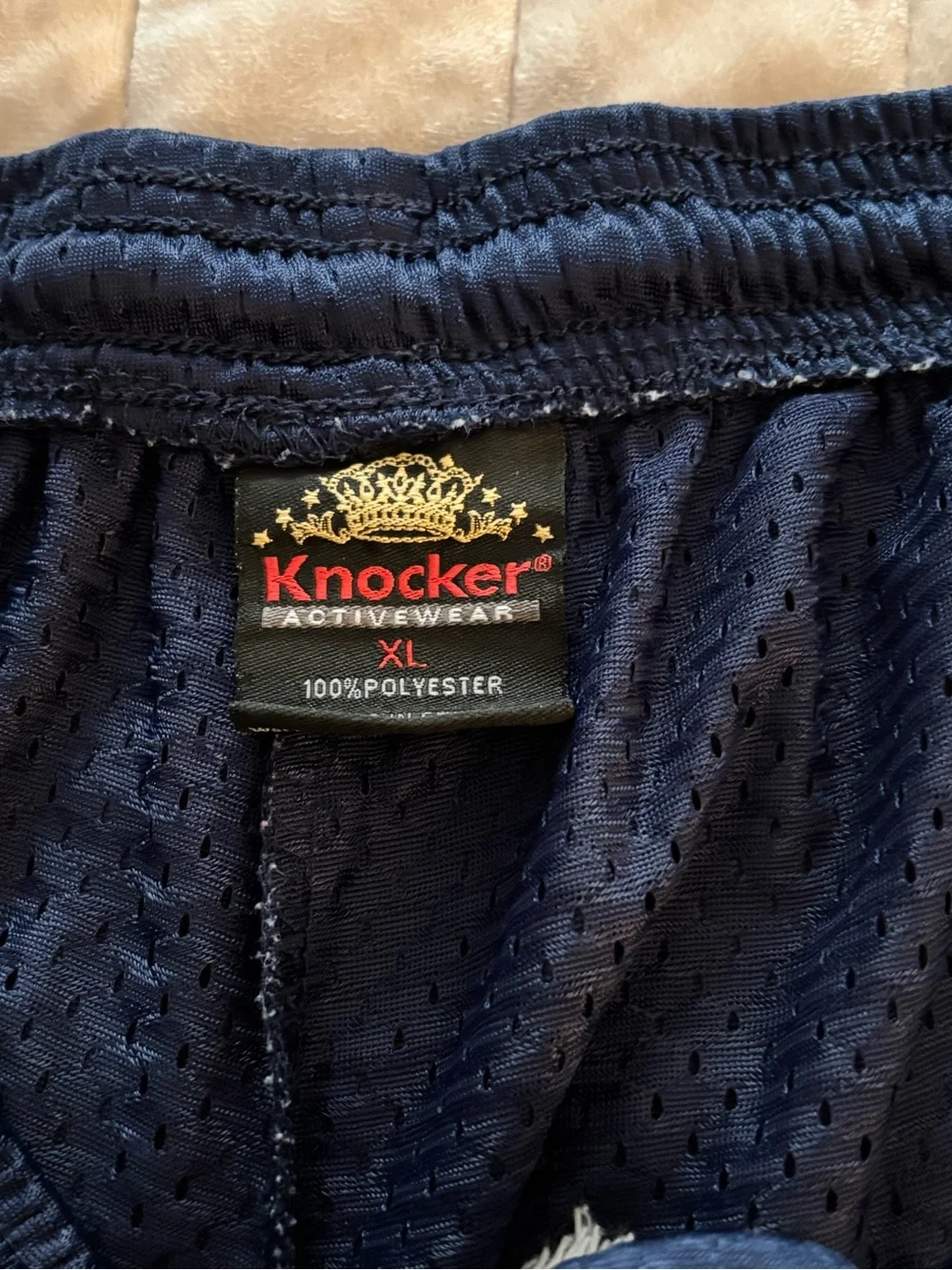 Knocker Athletic Mesh Shorts Mens Size XL Drawstring Waist Navy Shorts