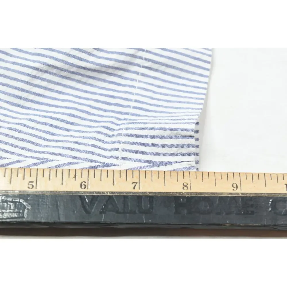Brooks Brothers Seersucker Shorts Mens 40 White Blue Striped Cotton Classic Fit