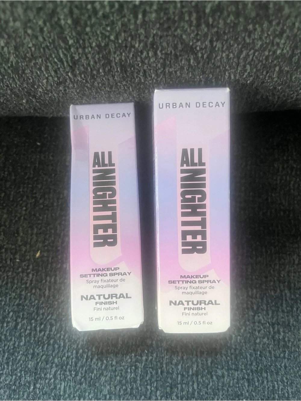 Urban Decay All Nighter Setting Sprays — 2 travel sized bottles 0.5 fl oz each
