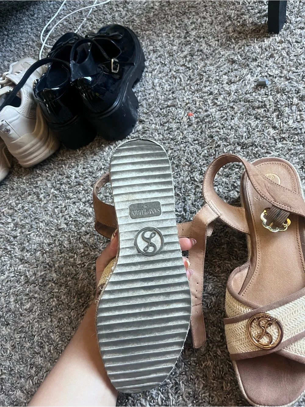 Braided Espadrille Platform Slingbacks in Tan