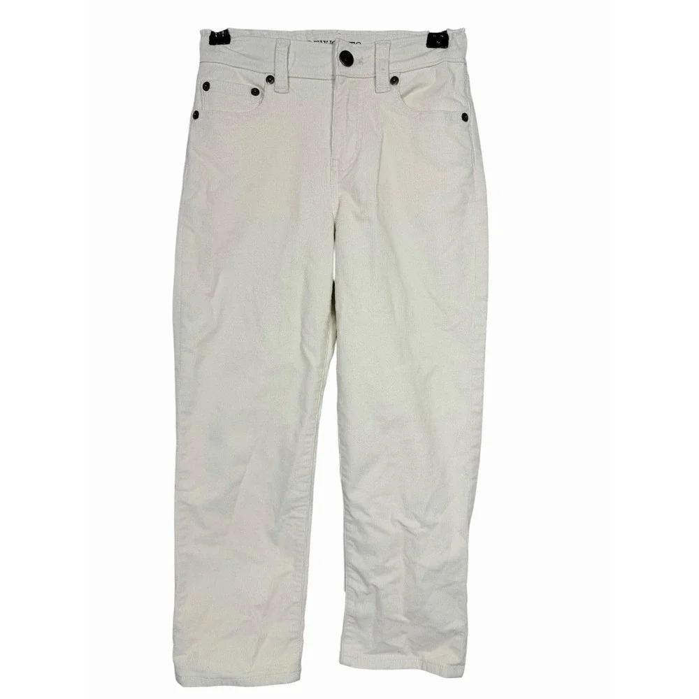 Crewcuts Corduroy Pants Girls 7 Ivory Straight Leg Stretch Cotton Jeans