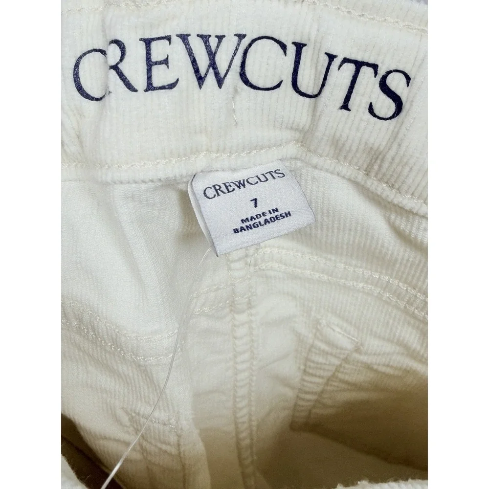 Crewcuts Corduroy Pants Girls 7 Ivory Straight Leg Stretch Cotton Jeans