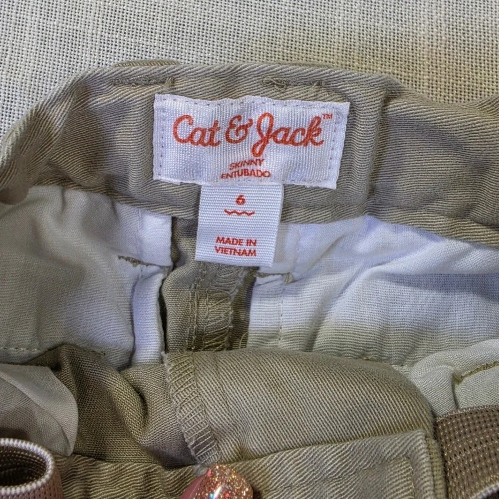 Lot of 3 Boys Khaki Chino Pants Size 6 Cat & Jack 365 Kids School Uniform Tan