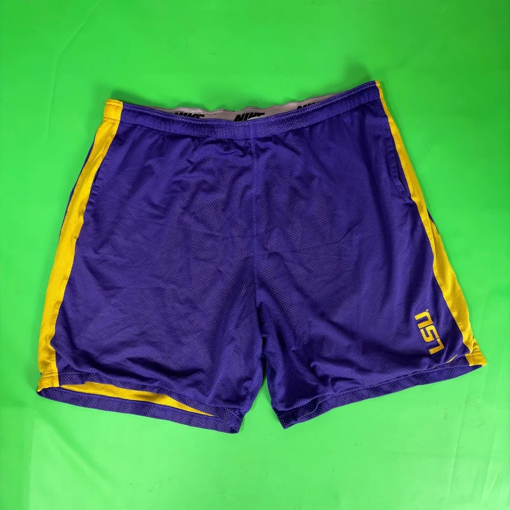 Nike LSU Tigers Shorts Mens XL Purple Gold Dri-FIT Mesh Athletic Basketball NCAA