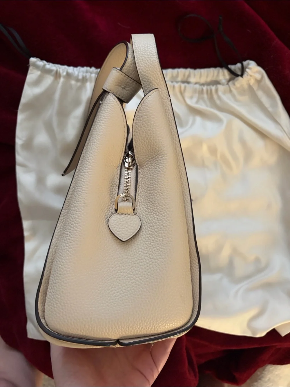 kate spade Knott Pebbled leather medium tote in milk glass
