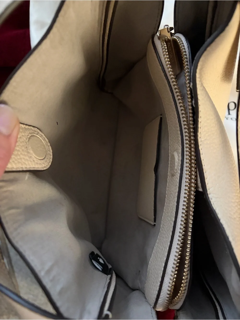 kate spade Knott Pebbled leather medium tote in milk glass