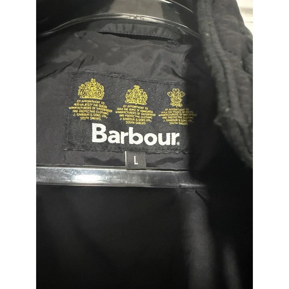 Barbour Lutz MQU0508BK11 Quilted Jacket Men's L Black Field Coat MSRP $299