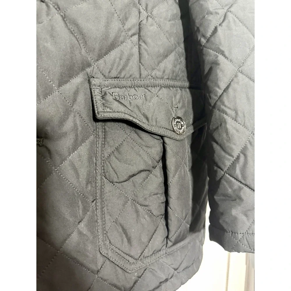 Barbour Lutz MQU0508BK11 Quilted Jacket Men's L Black Field Coat MSRP $299