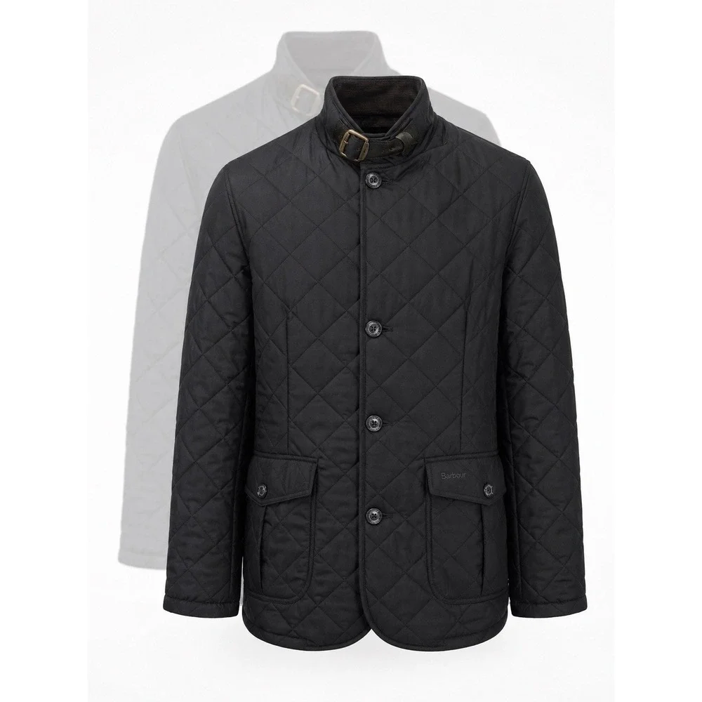 Barbour Lutz MQU0508BK11 Quilted Jacket Men's L Black Field Coat MSRP $299
