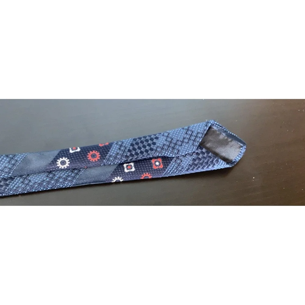 Vintage 50s 60s Blue‎ Atomic Age Geometric Diagonal Stripe Tie Mr. D's St. Louis