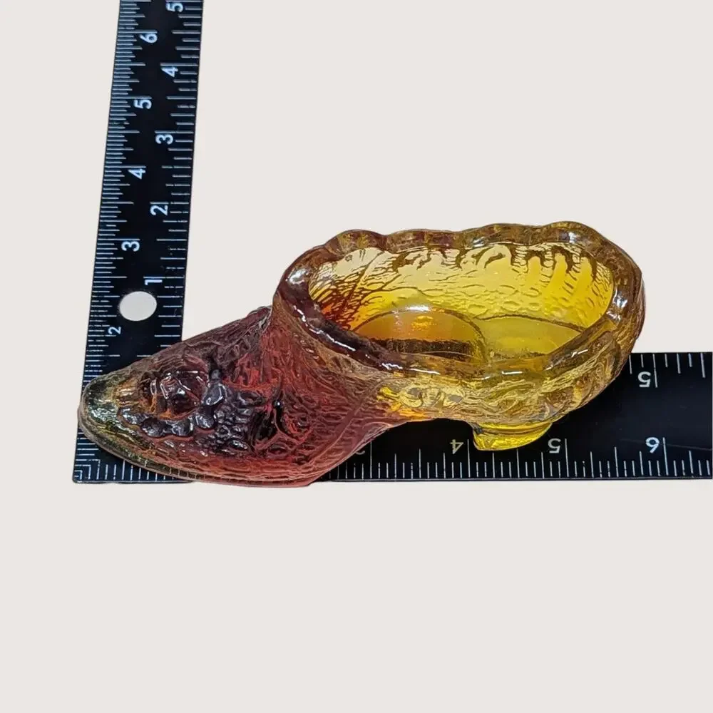 1970s Kanawha Amberina Glass Shoe