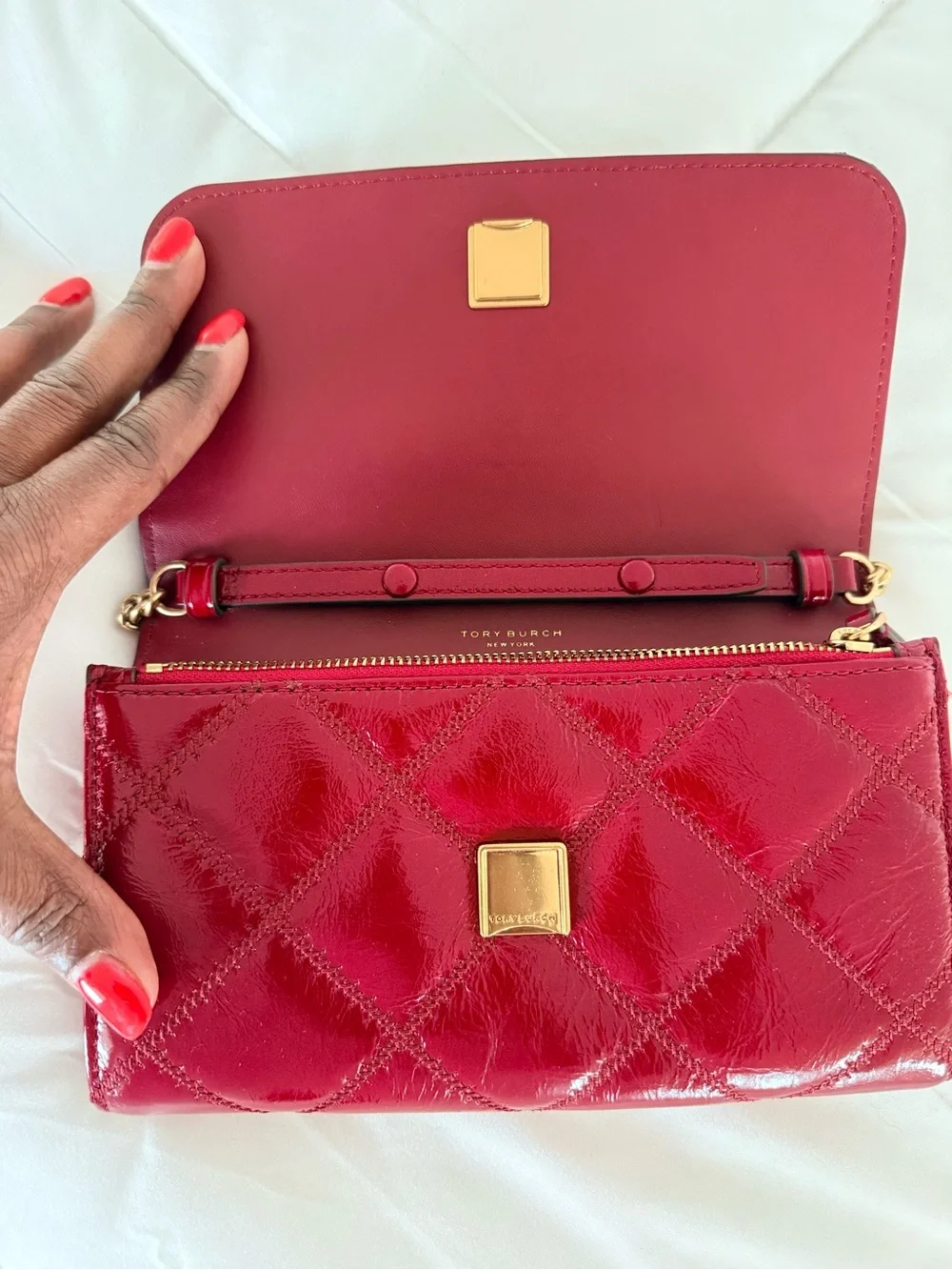 Tory Burch compact quilted