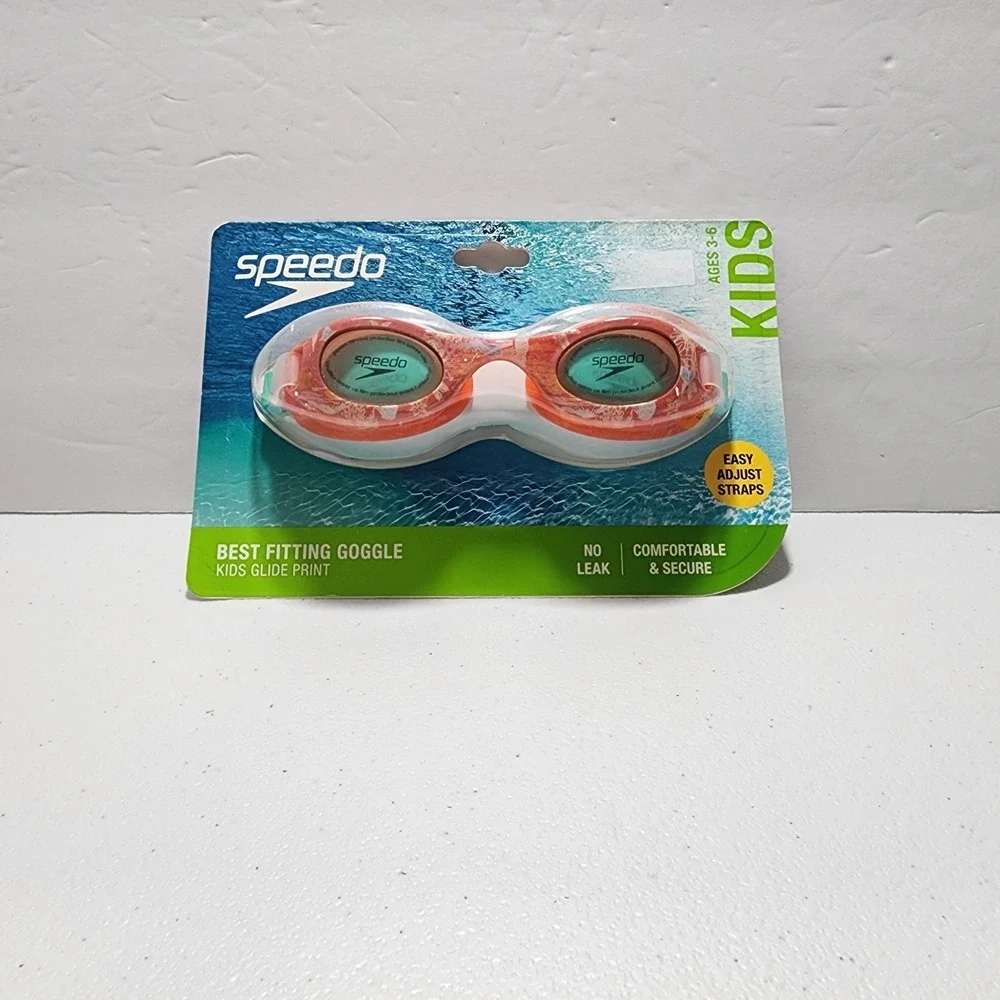 Kids Speedo Goggle Orange Age 3-6 Adjustable New In Pack