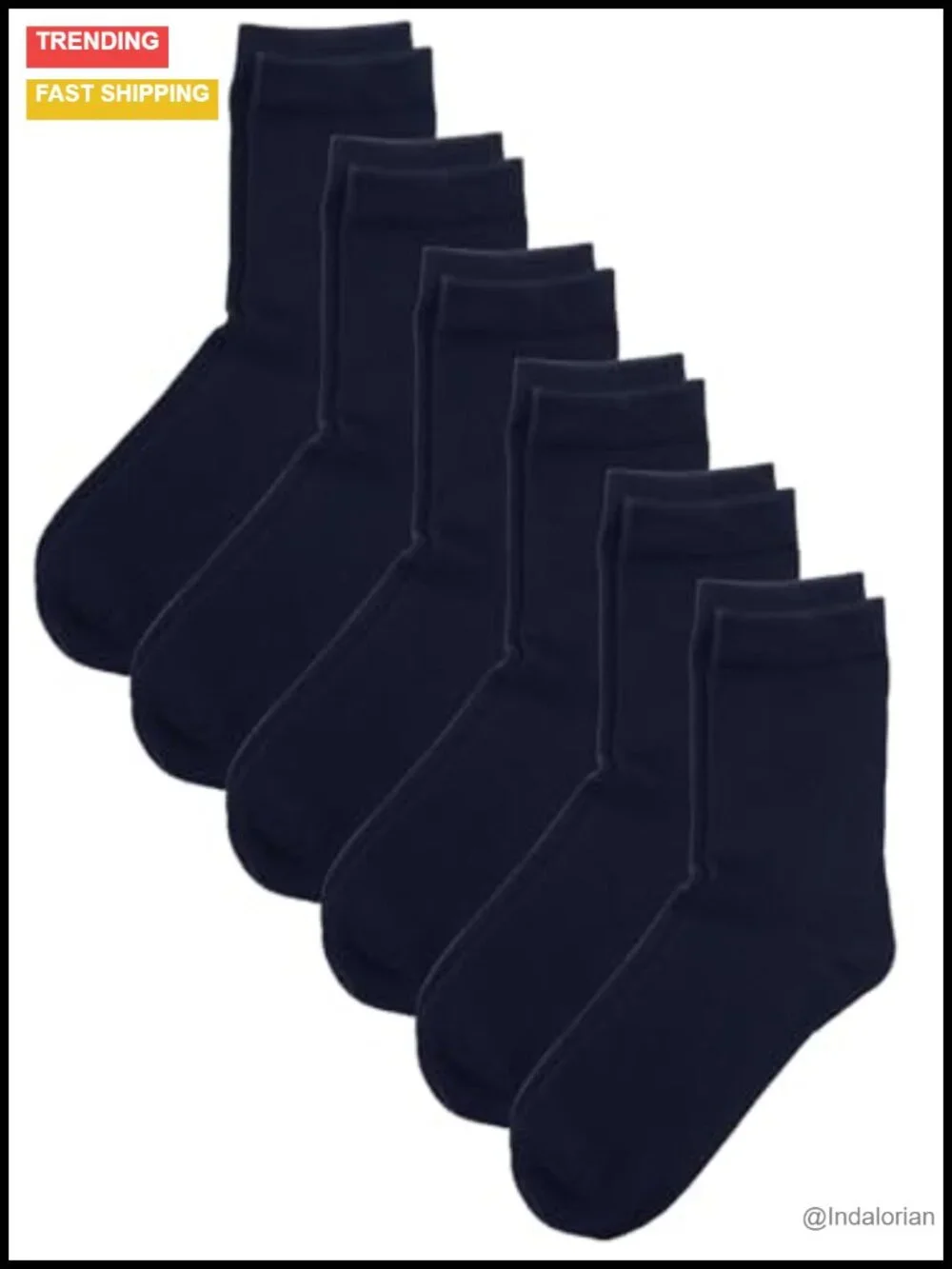 Unisex Kids Soft Cotton Crew Socks 6 Pack Seamless Toe School Socks