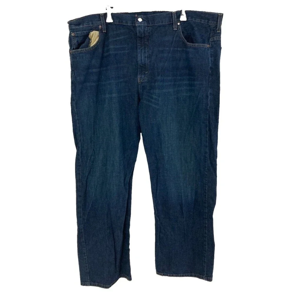 Men's Levi's 569 Loose Straight Fit Jeans Dark Wash Blue Size 44x32