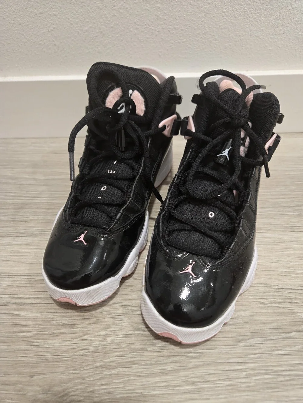 Air Jordan Black & Pink Low-Top Sneakers