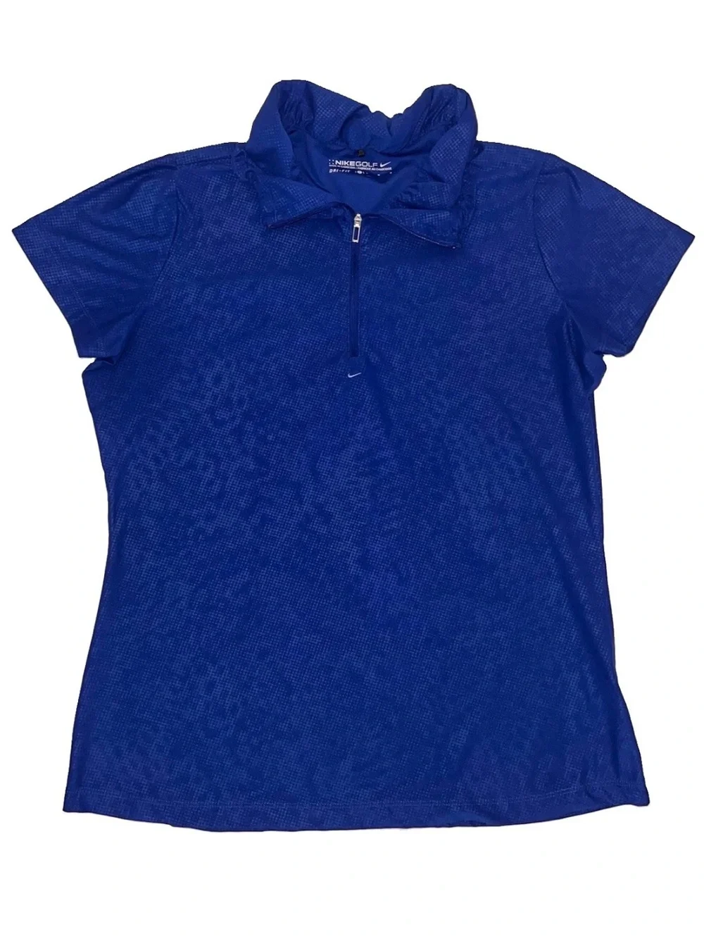 Nike Dri-Fit Women’s 1/4 Zip Leopard Mock Neck Golf Polo Shirt Sz L