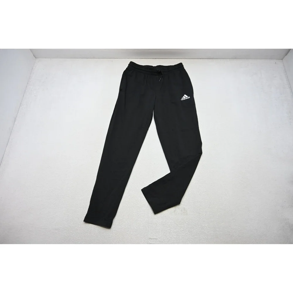 Adidas Sweatpants Tapered Mens Medium Black Joggers Logo Athletic Excellent