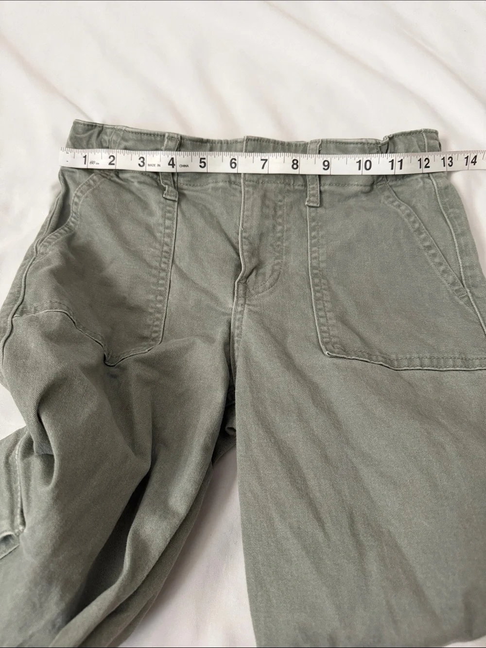 abercrombie kids light Olive Cargo Pants with Patch Pockets