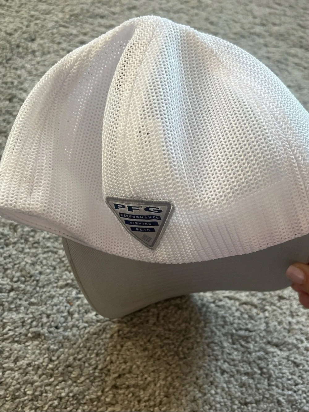 Columbia White Mesh Flexfit Hat