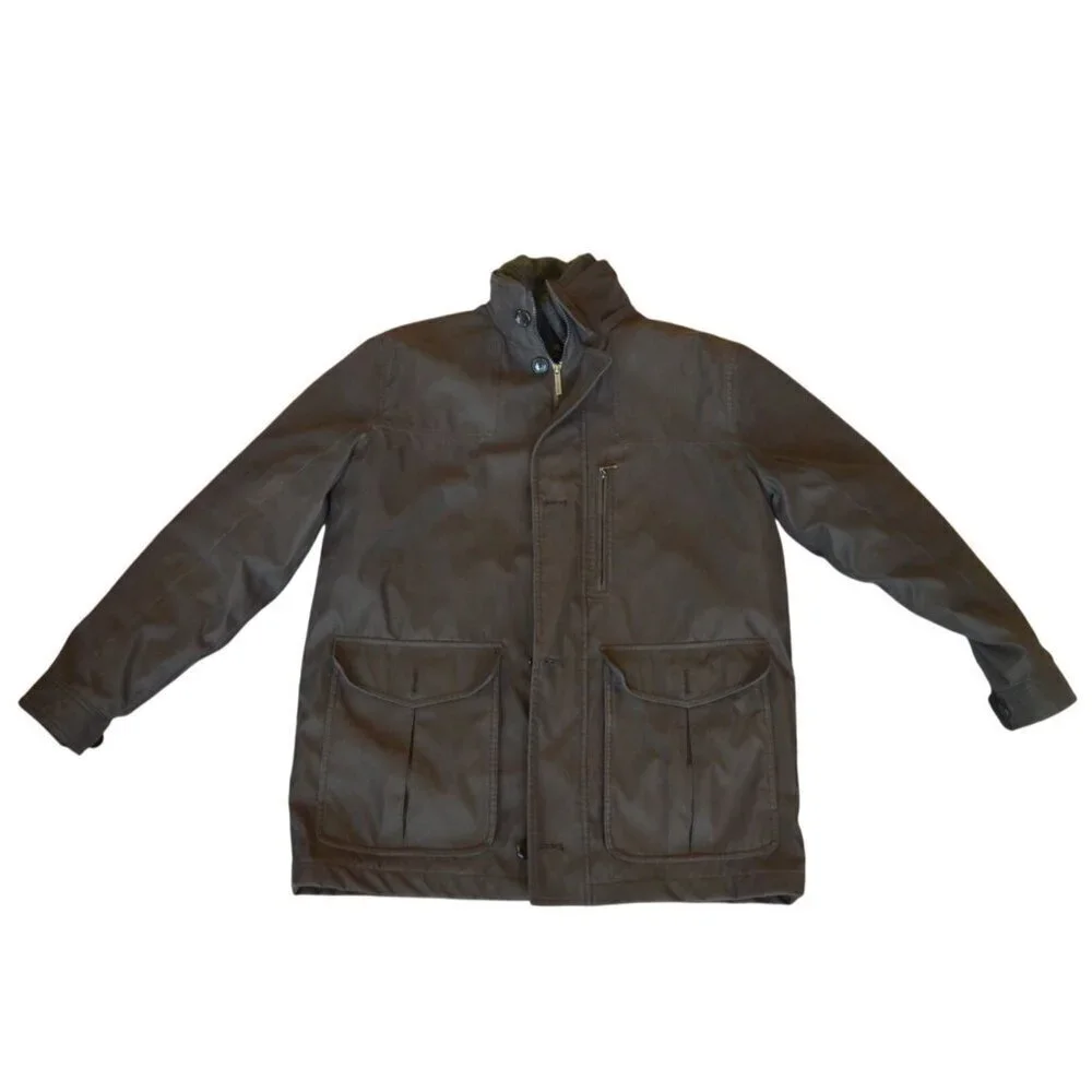 London Fog Brown Double Lined Overcoat Men Size Medium Gorpcore Cabincore Winter