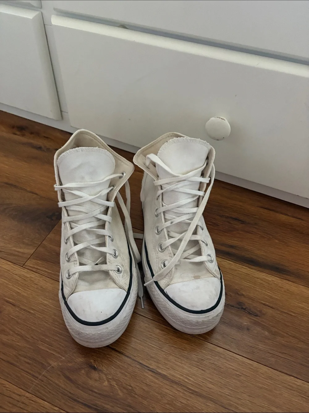 Converse White High Top All Star Sneakers