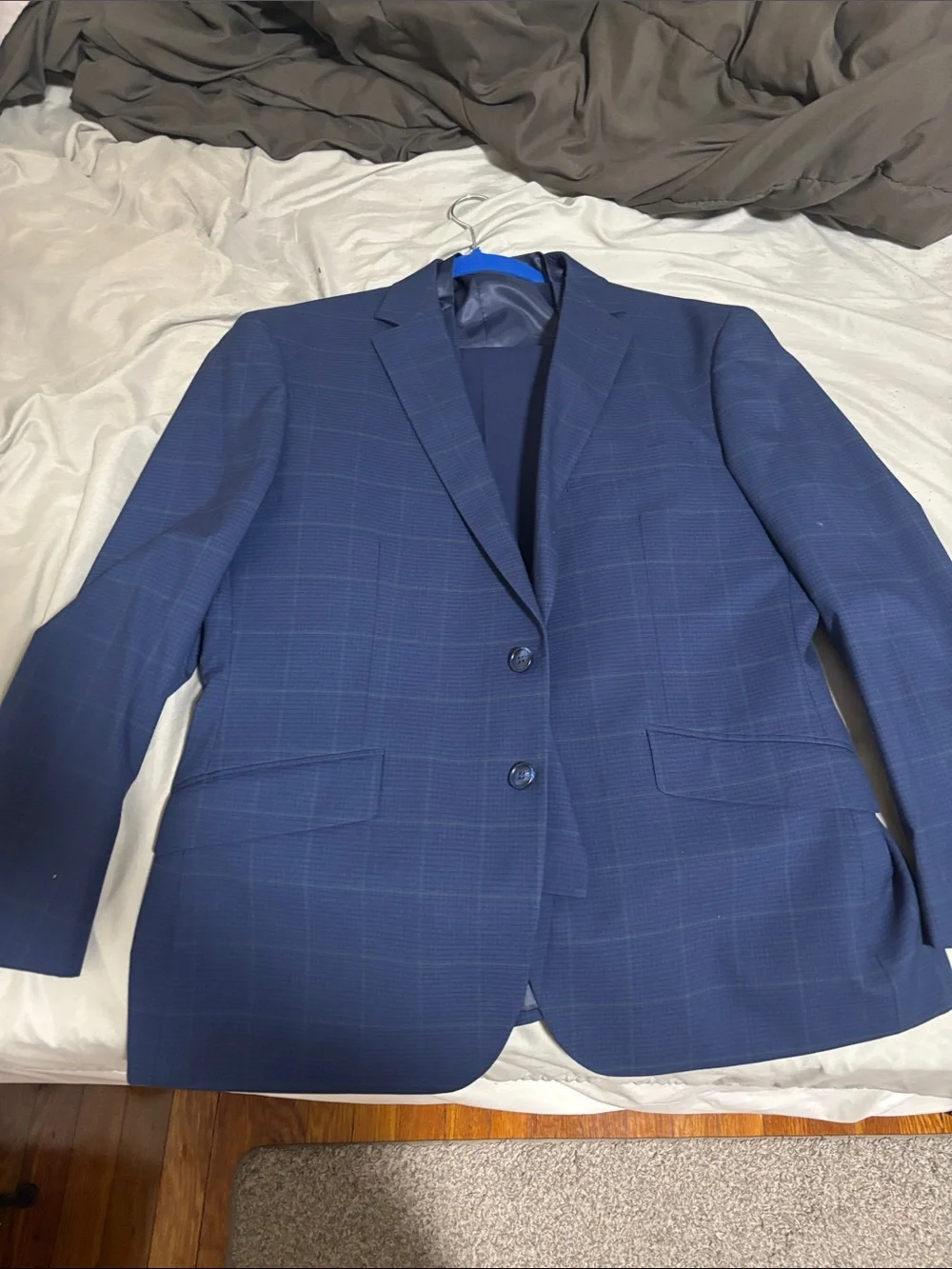 Tailored Navy Windowpane Three Piece suit